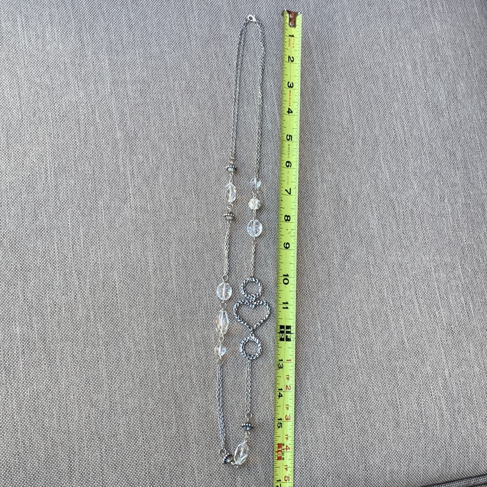 4 for $10 | Vintage silver toned asymmetrical necklace - Picture 4 of 6